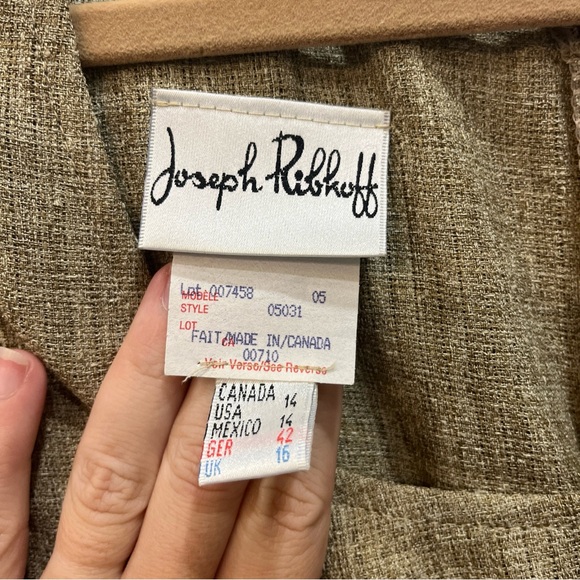 Joseph Ribkoff Women’s Sleeveless Dress Tan Layered Front Long Maxi Size 14 - Picture 5 of 10